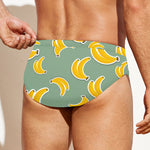 Cute Banana Pattern Print Men's Swim Briefs