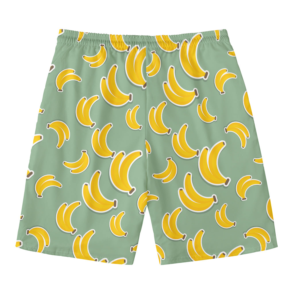 Cute Banana Pattern Print Men's Swim Trunks