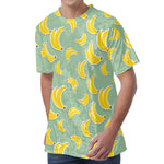 Cute Banana Pattern Print Men's Velvet T-Shirt