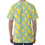Cute Banana Pattern Print Men's Velvet T-Shirt