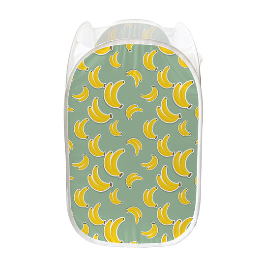 Cute Banana Pattern Print Mesh Laundry Hamper
