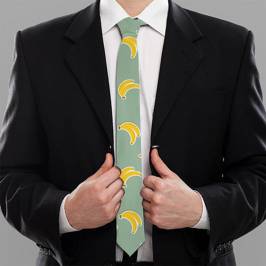 Cute Banana Pattern Print Necktie