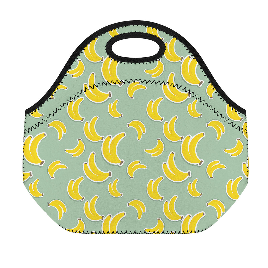 Cute Banana Pattern Print Neoprene Lunch Bag
