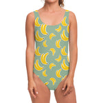 Cute Banana Pattern Print One Piece Swimsuit