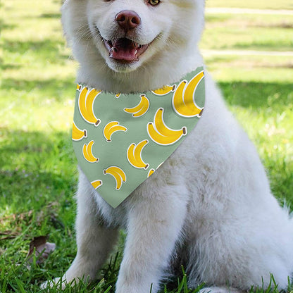 Cute Banana Pattern Print Over The Collar Dog Bandana