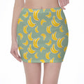 Cute Banana Pattern Print Pencil Mini Skirt