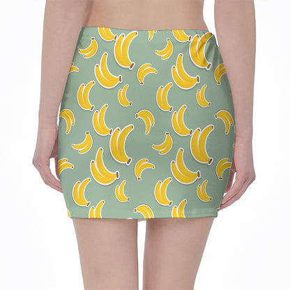 Cute Banana Pattern Print Pencil Mini Skirt