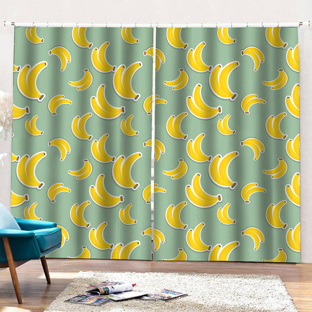 Cute Banana Pattern Print Pencil Pleat Curtains