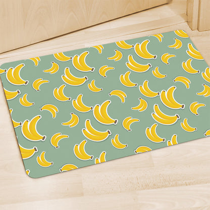 Cute Banana Pattern Print Polyester Doormat