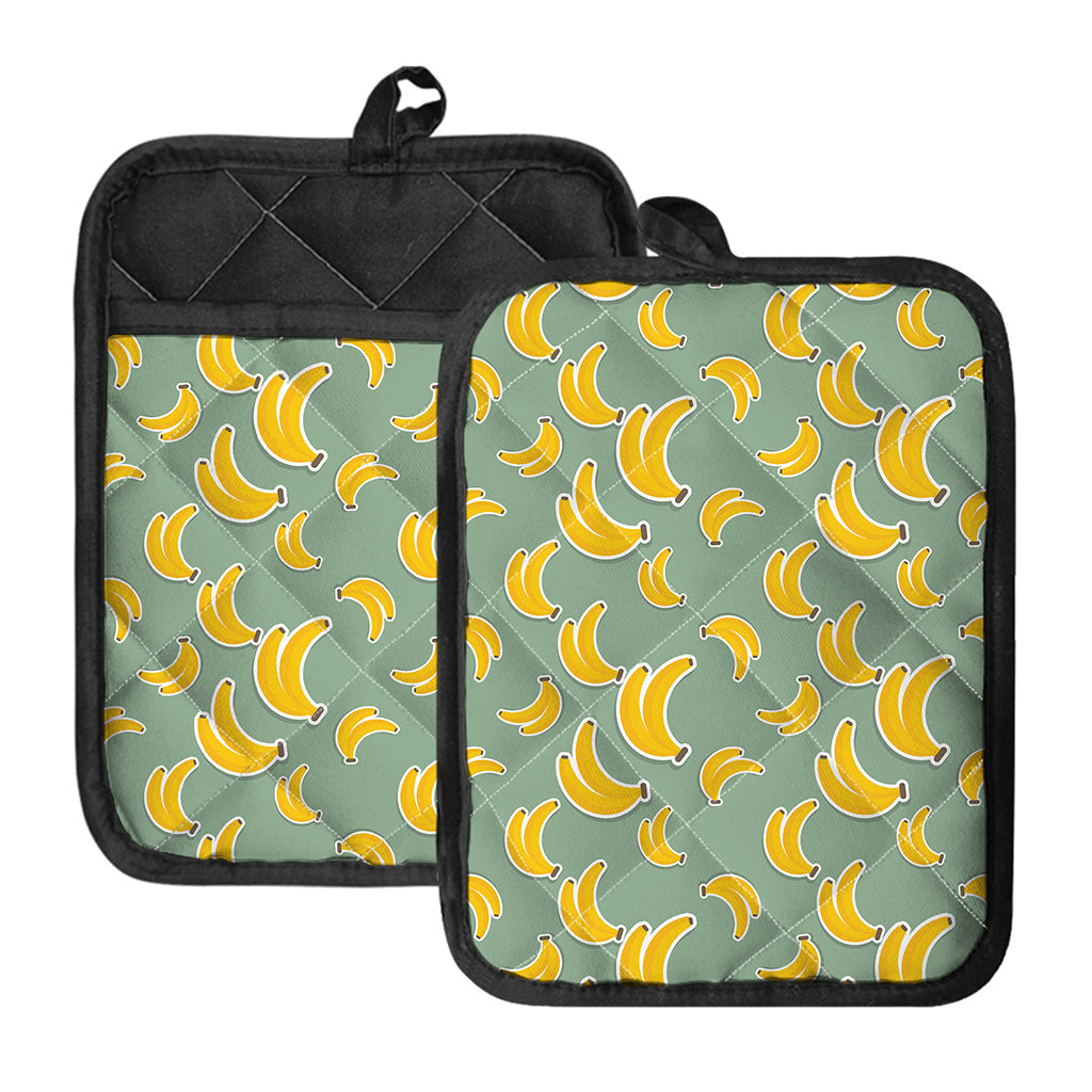 Cute Banana Pattern Print Pot Holders With Pocket