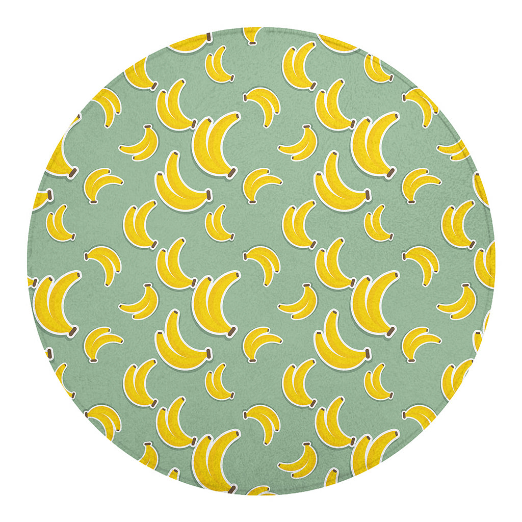 Cute Banana Pattern Print Round Blanket