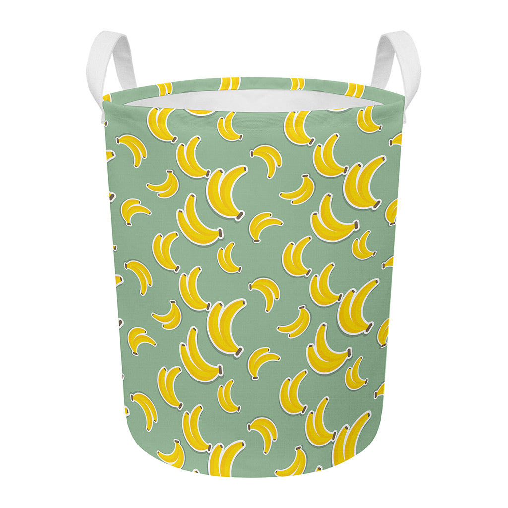 Cute Banana Pattern Print Round Laundry Basket