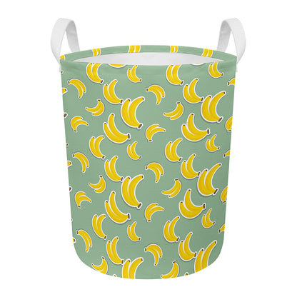 Cute Banana Pattern Print Round Laundry Basket