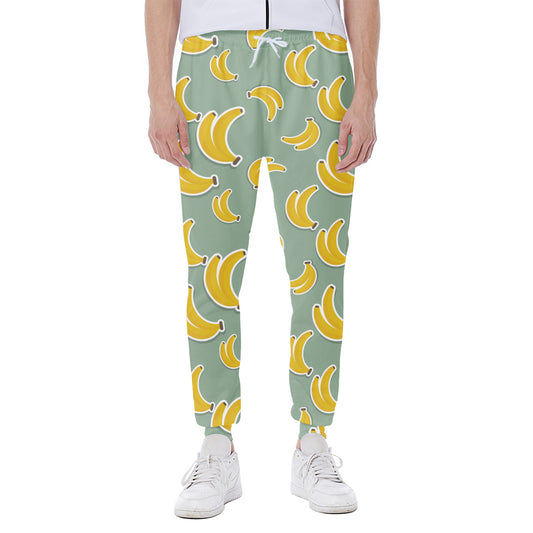 Cute Banana Pattern Print Scuba Joggers