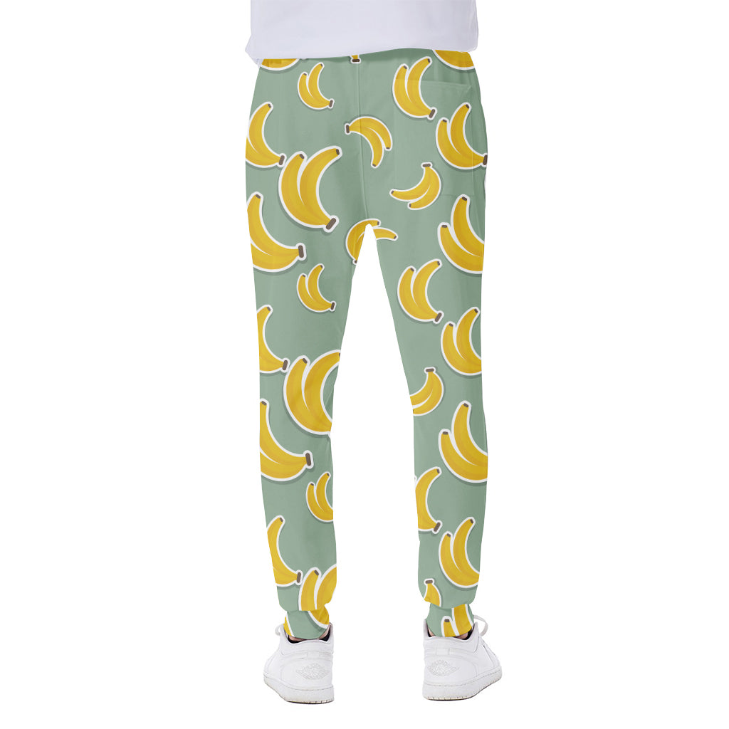 Cute Banana Pattern Print Scuba Joggers