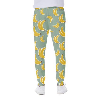 Cute Banana Pattern Print Scuba Joggers