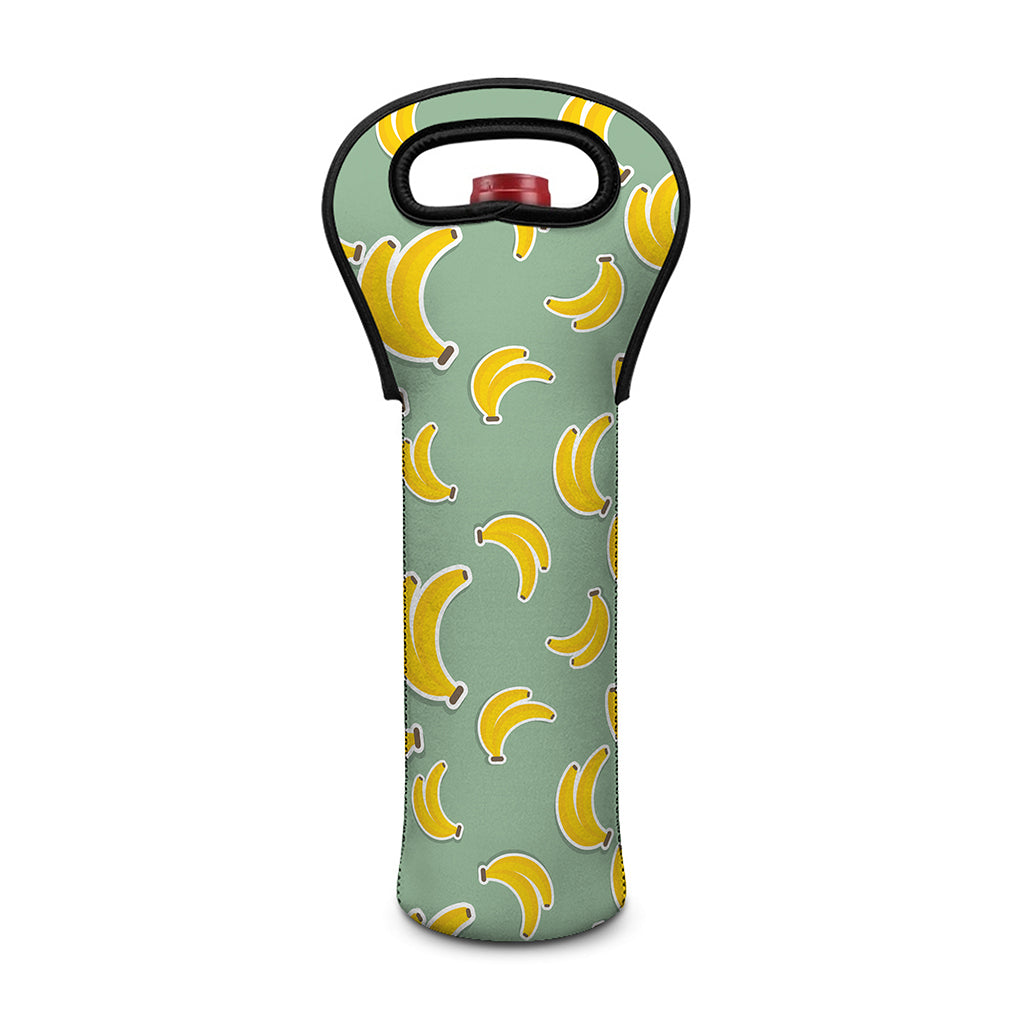 Cute Banana Pattern Print Single Neoprene Wine Tote