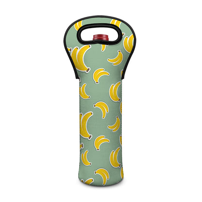 Cute Banana Pattern Print Single Neoprene Wine Tote