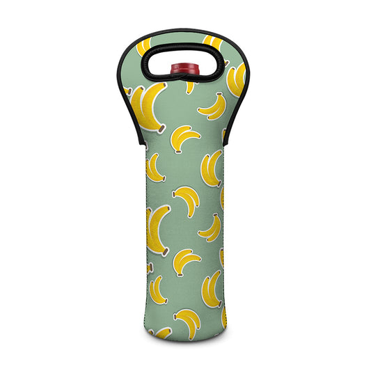 Cute Banana Pattern Print Single Neoprene Wine Tote