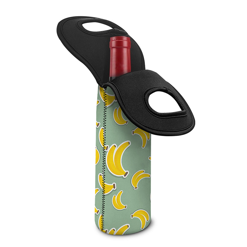 Cute Banana Pattern Print Single Neoprene Wine Tote