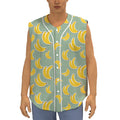 Cute Banana Pattern Print Sleeveless Baseball Jersey