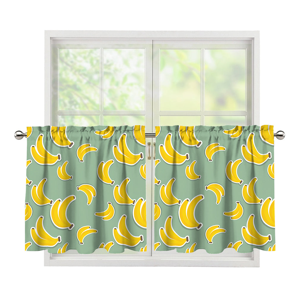 Cute Banana Pattern Print Tier Curtains