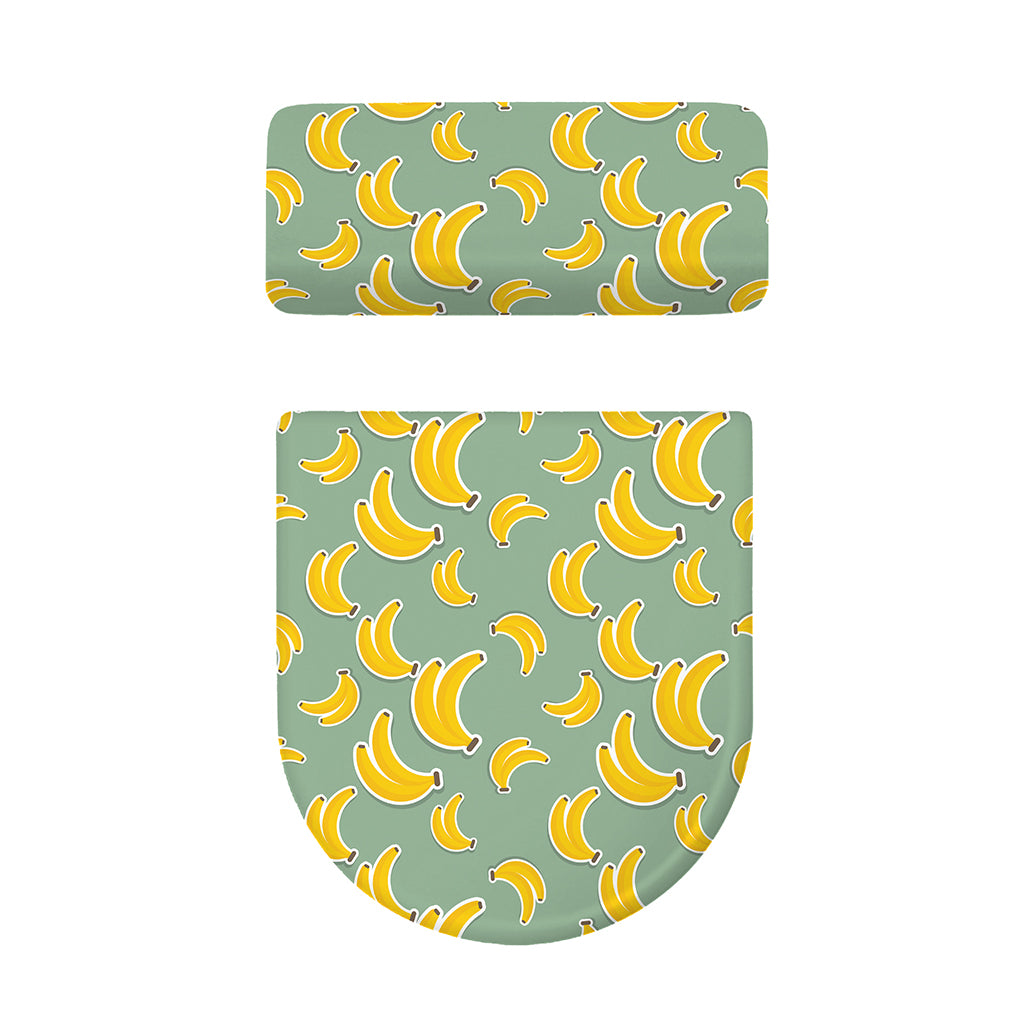 Cute Banana Pattern Print Toilet Lid And Tank Cover Set