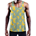 Cute Banana Pattern Print Men's Workout Tank Top