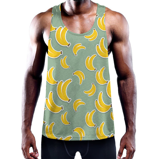 Cute Banana Pattern Print Training Tank Top