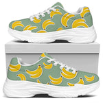 Cute Banana Pattern Print White Chunky Shoes
