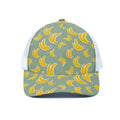 Cute Banana Pattern Print White Mesh Trucker Hat
