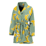 Cute Banana Pattern Print Women's Bathrobe