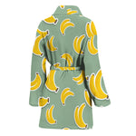 Cute Banana Pattern Print Women's Bathrobe