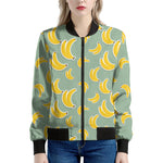 Cute Banana Pattern Print Women's Bomber Jacket