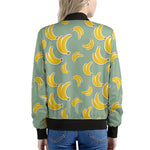 Cute Banana Pattern Print Women's Bomber Jacket