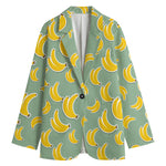 Cute Banana Pattern Print Women's Cotton Blazer