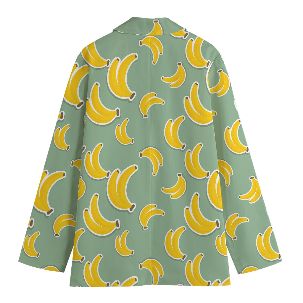 Cute Banana Pattern Print Women's Cotton Blazer