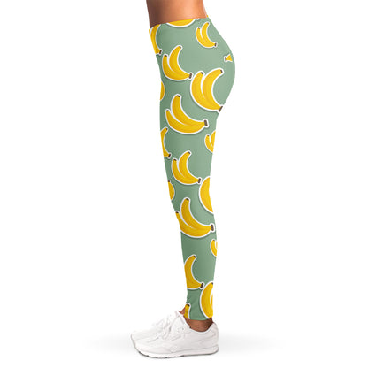 Cute Banana Pattern Print Women's Leggings