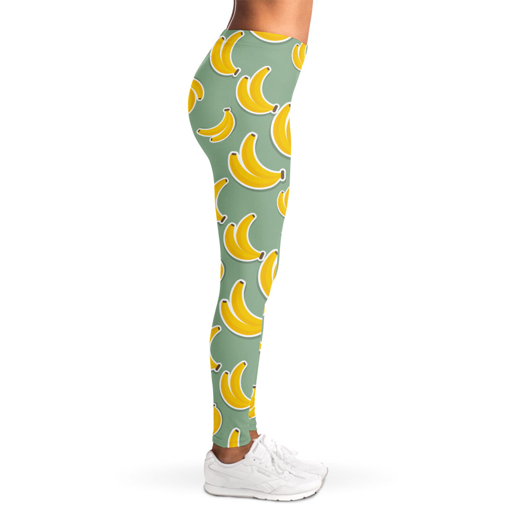 Cute Banana Pattern Print Women's Leggings
