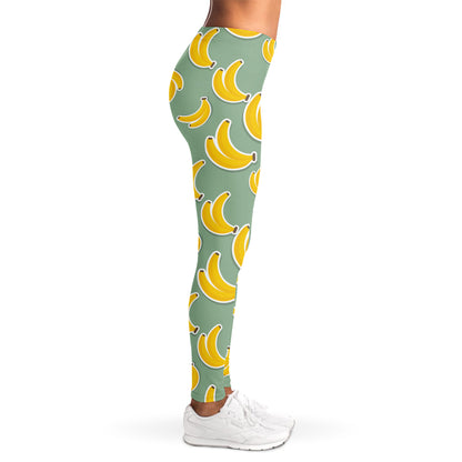 Cute Banana Pattern Print Women's Leggings