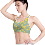 Cute Banana Pattern Print Women's Sports Bra