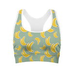 Cute Banana Pattern Print Women's Sports Bra