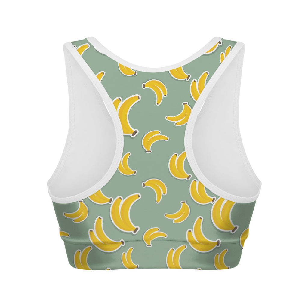Cute Banana Pattern Print Women's Sports Bra