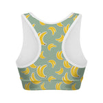 Cute Banana Pattern Print Women's Sports Bra