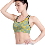 Cute Banana Pattern Print Women's Sports Bra