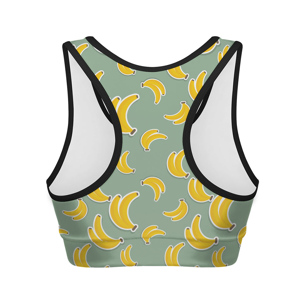 Cute Banana Pattern Print Women's Sports Bra