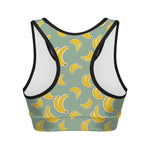 Cute Banana Pattern Print Women's Sports Bra