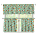 Cute Beagle Puppy Pattern Print 3 Piece Kitchen Curtains