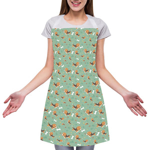 Cute Beagle Puppy Pattern Print Adjustable Apron