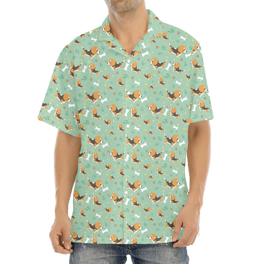 Cute Beagle Puppy Pattern Print Aloha Shirt